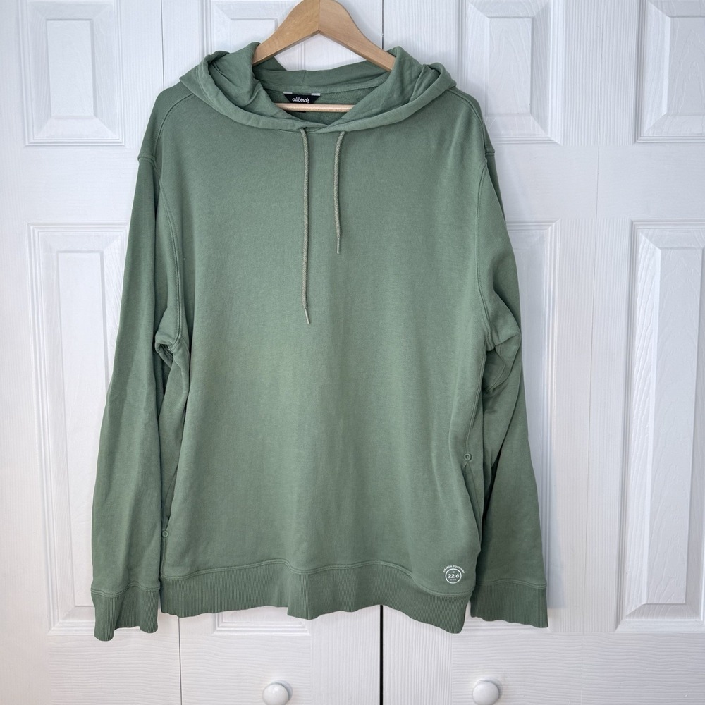 Allbirds R&R‎ Hoodie Pullover Sweatshirt XXL XXLarge Green Organic Cotton Hemp